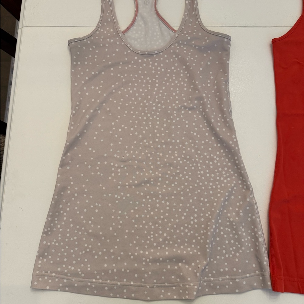 Lululemon Athletica Set of 2 Racerback Red and Gray Tank Tops Size 6 - Picture 2 of 7
